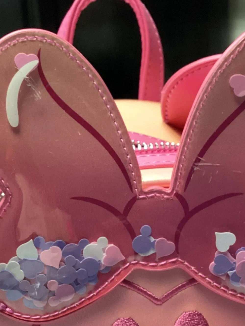 MINNIE. MOUSE PINK BACK PACK so cute CONFETTI EARS. CUTESY 🌸🌸🌸🌸🌸